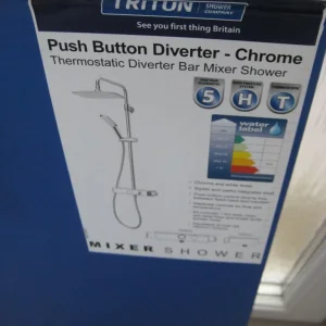 Triton Thermostatic Push Button Divertor Bar Mixer Shower