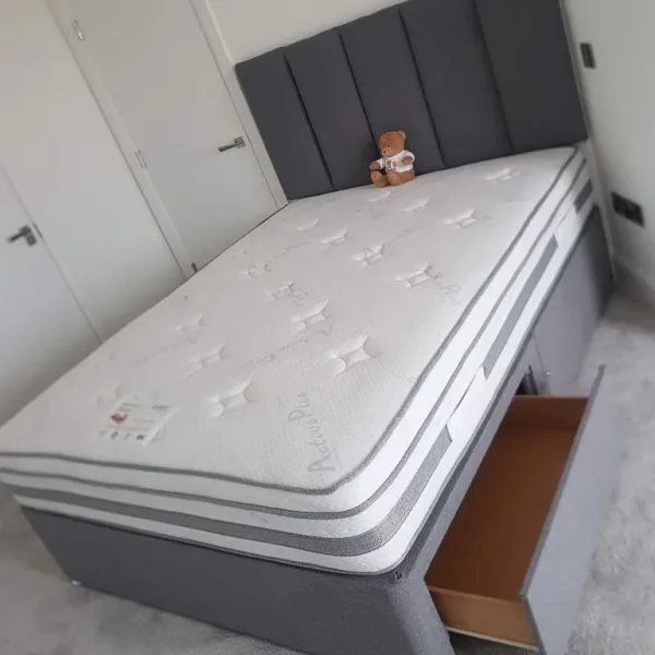 Double Divan Bed with Mattress – Ready to Use, No Assembly