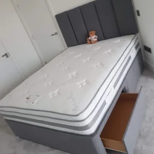 Double Divan Bed with Mattress – Ready to Use, No Assembly