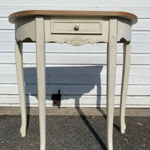 Vintage Cream Console Table with Drawer