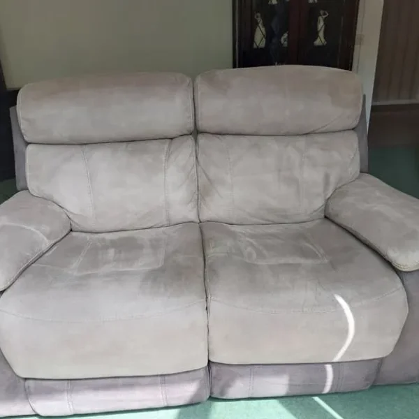 2 matching grey reclining sofas