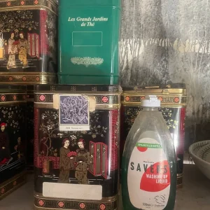 6 Japanese tea caddies and one green tin - Image 3
