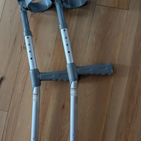 Coopers Elbow Double Adjustable Crutches PVC Handle Adult