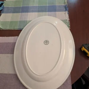 2 Vintage Dudson White Blue Willow Large Heavy Platter 17" Oriental Design - Image 2