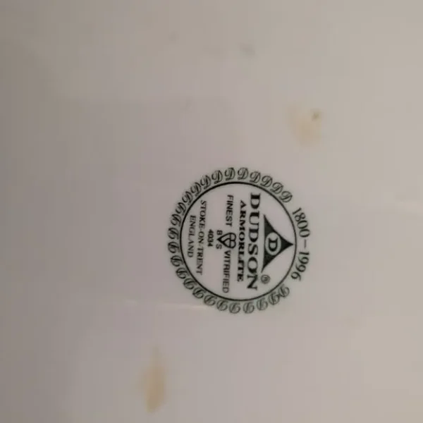 2 Vintage Dudson White Blue Willow Large Heavy Platter 17" Oriental Design