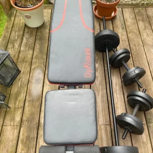 Weight Bench, Weights and Barbell Set - Image 2