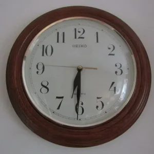 Seiko Wall Clock with Wooden Frame