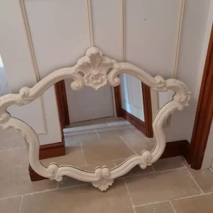 Ornate cream french shabby chic mirror wall hanging