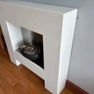 Adam Cubist Electric Fireplace Suite - Satin White - Image 2