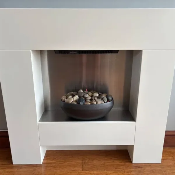 Adam Cubist Electric Fireplace Suite - Satin White