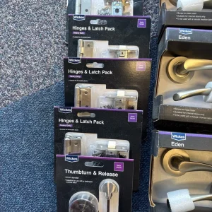 Eden Satin Nickel Door Handles and Hinges - Image 2