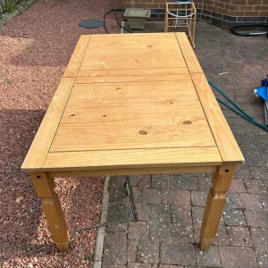 Wooden dining table with six chairs - Image 2