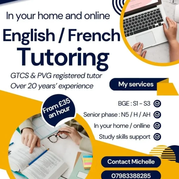 Tutor of English and French for N5 and Higher exams
