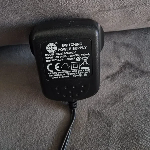 6V 300mA AC Adapter – Model S002CB0600030