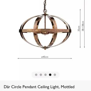 John Lewis ‘Dar’ Mottled Copper Ceiling Light - Image 4
