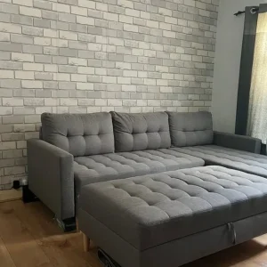 Grey 3 seater sofa - Image 4