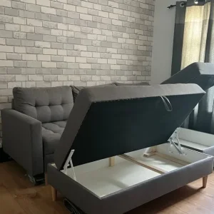 Grey 3 seater sofa - Image 5