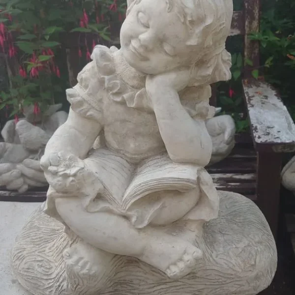 Concrete girl reading her book