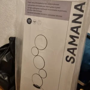5 Rings Light GoodHome Samana Matt Black LED Floor Lamp - Image 2