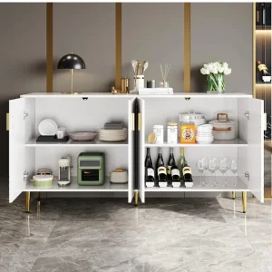 Modern white and gold sideboard 152cm - Image 3