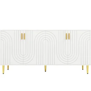 Modern white and gold sideboard 152cm - Image 8