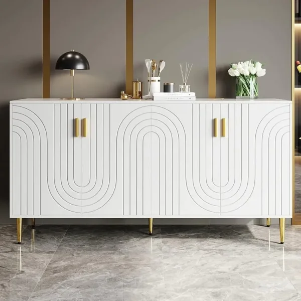 Modern white and gold sideboard 152cm