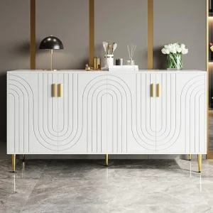 Modern white and gold sideboard 152cm