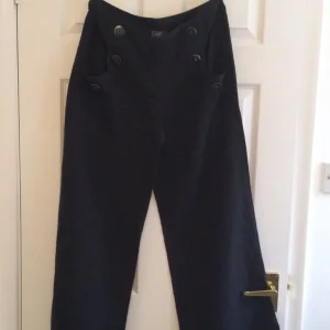 Ladies linen trousers black - Image 2