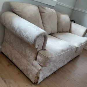 Beige sofa with three large cushions - Image 2