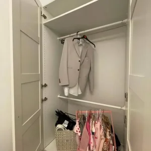 Modern White Wardrobe with Hanging Rail and Adjustable Shelves - Image 5