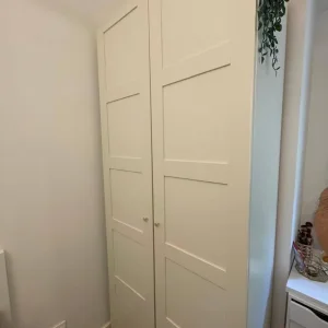 Modern White Wardrobe with Hanging Rail and Adjustable Shelves