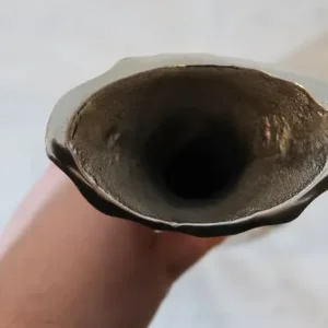 Silver Hammered Metal Vase with Textured Finish - Image 3