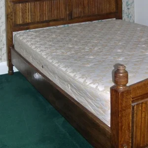 Solid English Oak Kingsize Bed with Half Tester and Canopy - Image 2