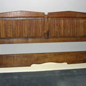 Solid English Oak Kingsize Bed with Half Tester and Canopy - Image 3