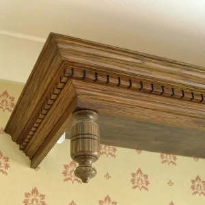 Solid English Oak Kingsize Bed with Half Tester and Canopy - Image 5