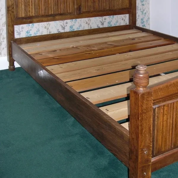 Solid English Oak Kingsize Bed with Half Tester and Canopy