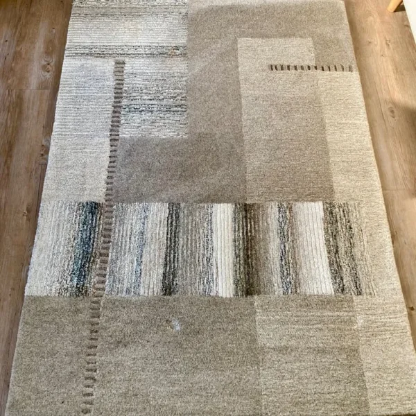 Natural coloured wool rug