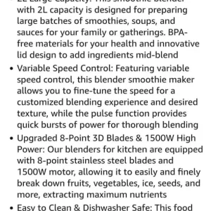 Blender, Smoothie Maker, Jug Blender, NEW - Image 7