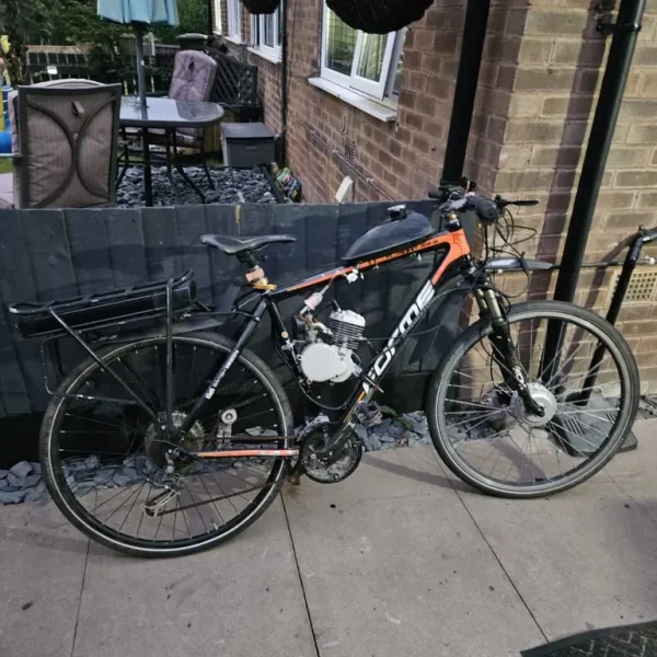 Electric bike with petrol engine