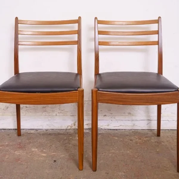 2 G Plan mid-century teak dining chairs