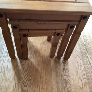 Nice set of 3 solid wood tables - Image 2