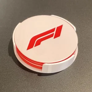 F1 Coasters with Holder Set of 4