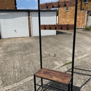 Coat rack with shelves