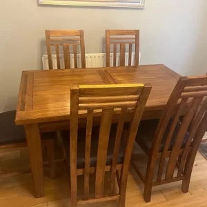 Oak Dining Table, 6 Chairs and Sideboard - Image 6