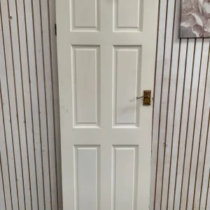 Pine internal 6 panel door in white H196.5cm x W68cm - Image 3