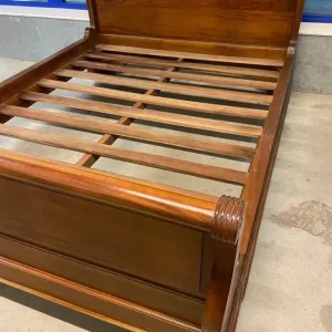 Solid Teak King Size Sleigh Bed - Image 5