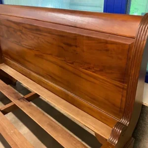 Solid Teak King Size Sleigh Bed - Image 6