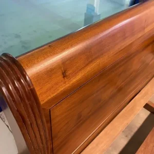 Solid Teak King Size Sleigh Bed - Image 7