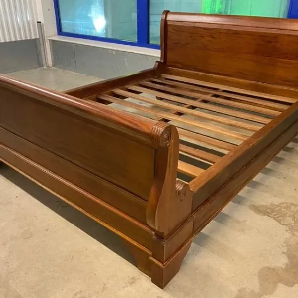 Solid Teak King Size Sleigh Bed