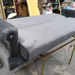 Grey suede bed settee that folds into a bed - Image 2